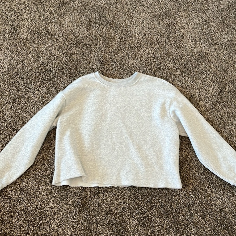 Soft Grey Cropped Sweatshirt for Women